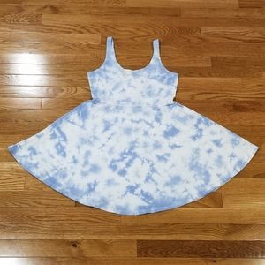 Pink blue and white tie dye skater dress NWT S